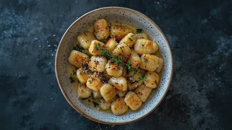 Delicioso-Plato-De-ñoquis-Caseros-Con-Hierbas-Frescas-Y-Queso.