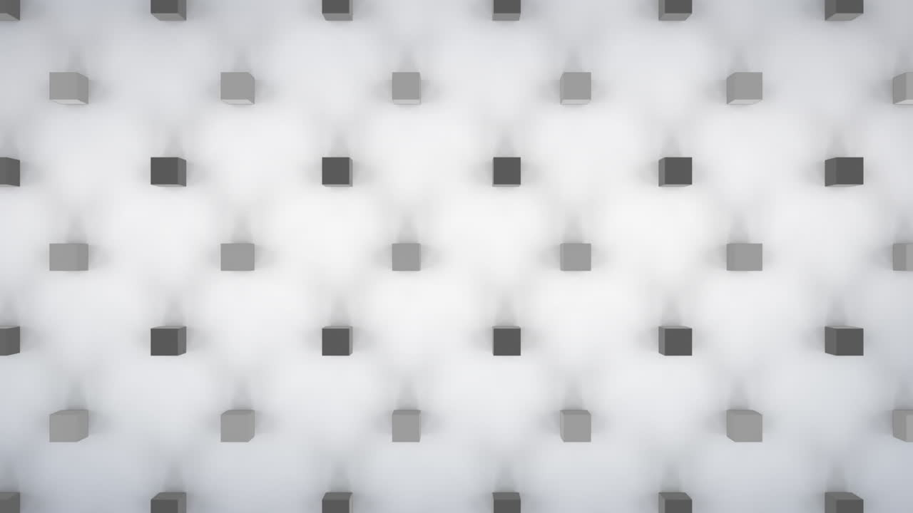cubos 3d en movimiento sobre fondo gris
