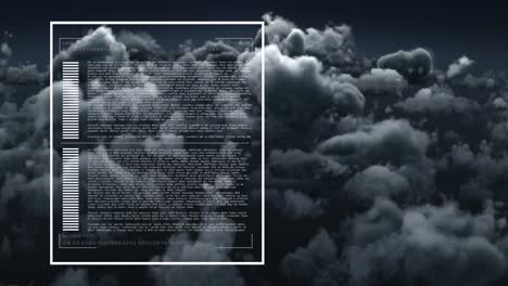 animación del procesamiento de datos a través de nubes