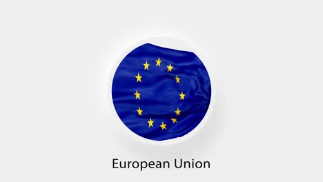 european union circular flag loop. animated national flag of european union. realistic european union flag waving. 4k video