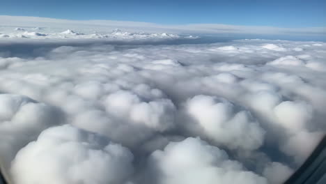 stunning view above the clouds from an airplane