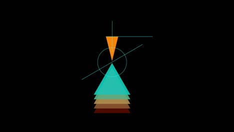 fondo de arte abstracto con triángulos coloridos alineados cabeza a cabeza