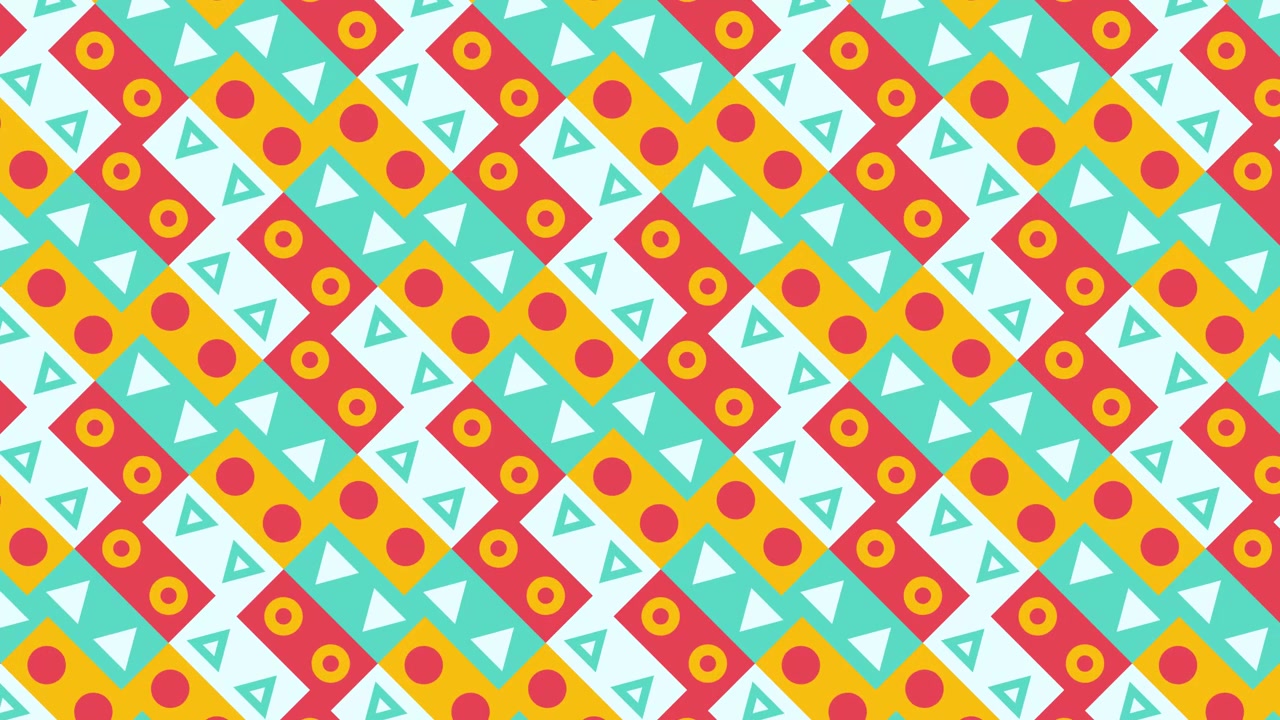 Dynamisk retro geometrisk mønster med bevegelige former.