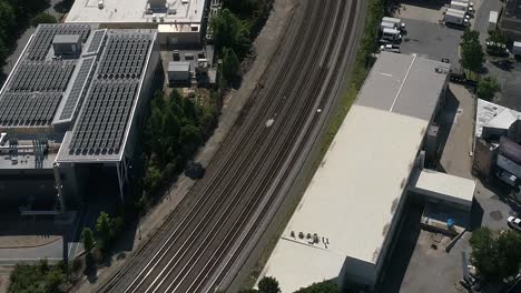 atlanta aerial view including railroad and trains