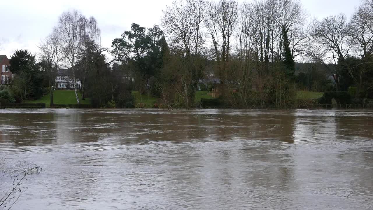 A flooded River Severn at Bewdley