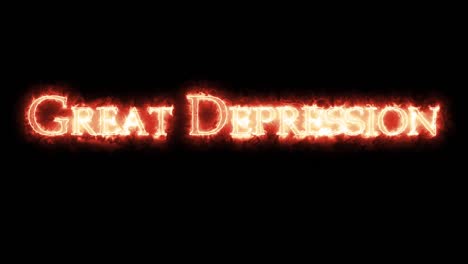 great depression written with fire. loop