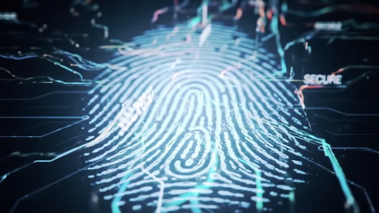 This showcases the advanced digital fingerprint technology that improves security systems.