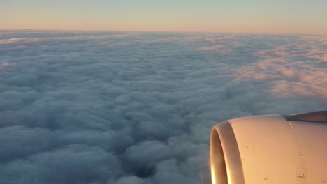 aeral view from above the clouds on board of a jet airplane a330