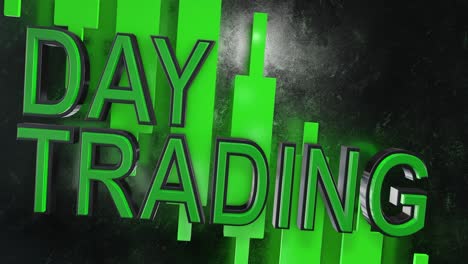 day trading title graphic 3d animation for stock market