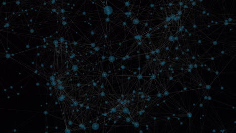 animación de una red de conexiones flotando contra un fondo negro