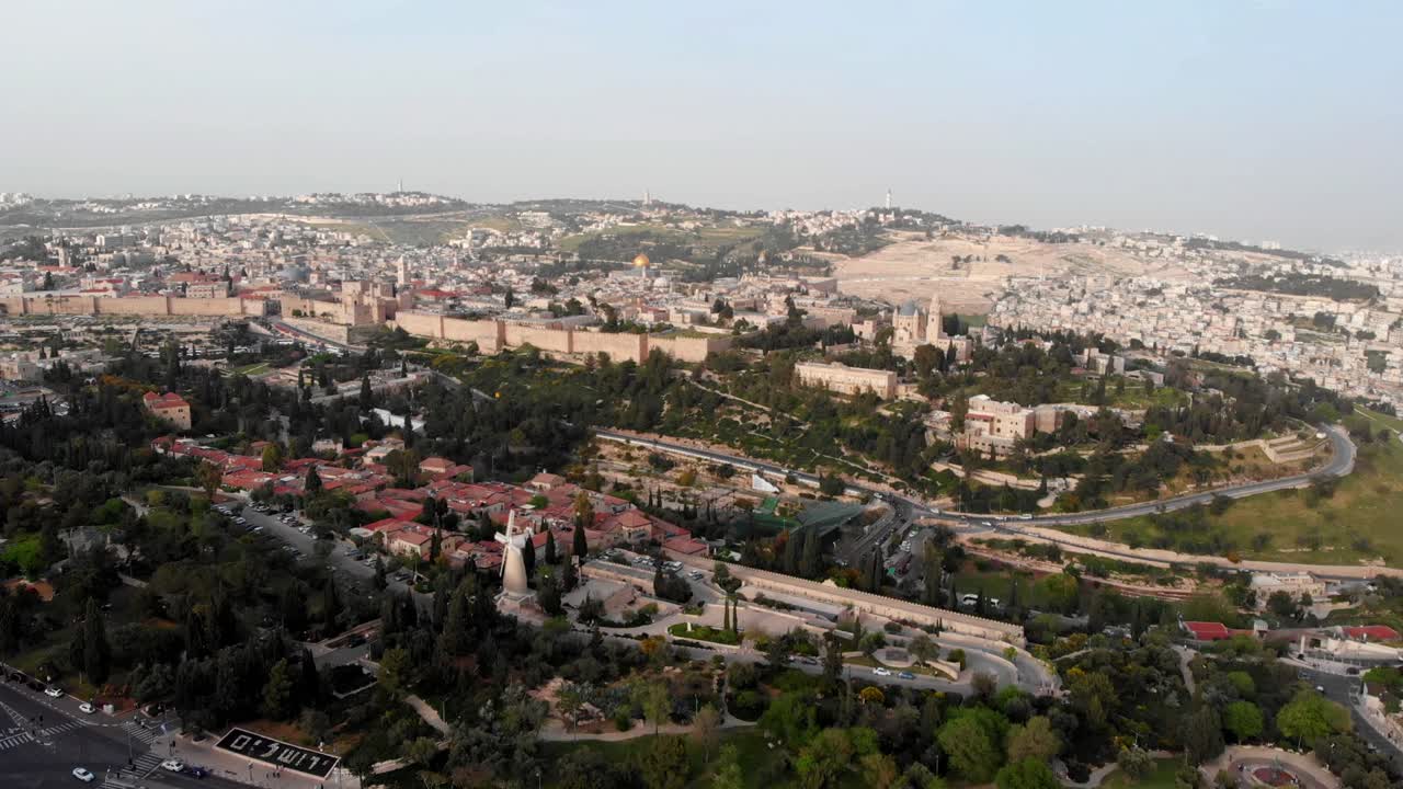 Vista aerea dell'antica città di Gerusalemme