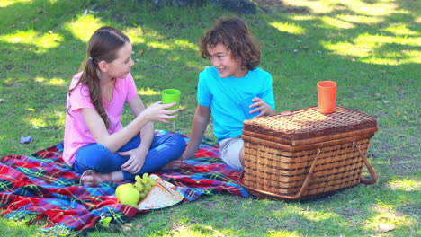 Happy-children-having-picnic-in-park