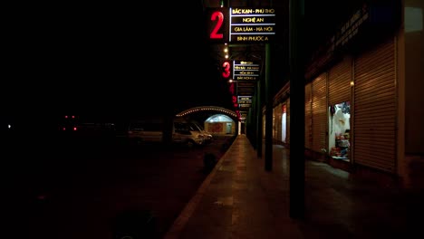 a bus is entered in a stop after its journey at night