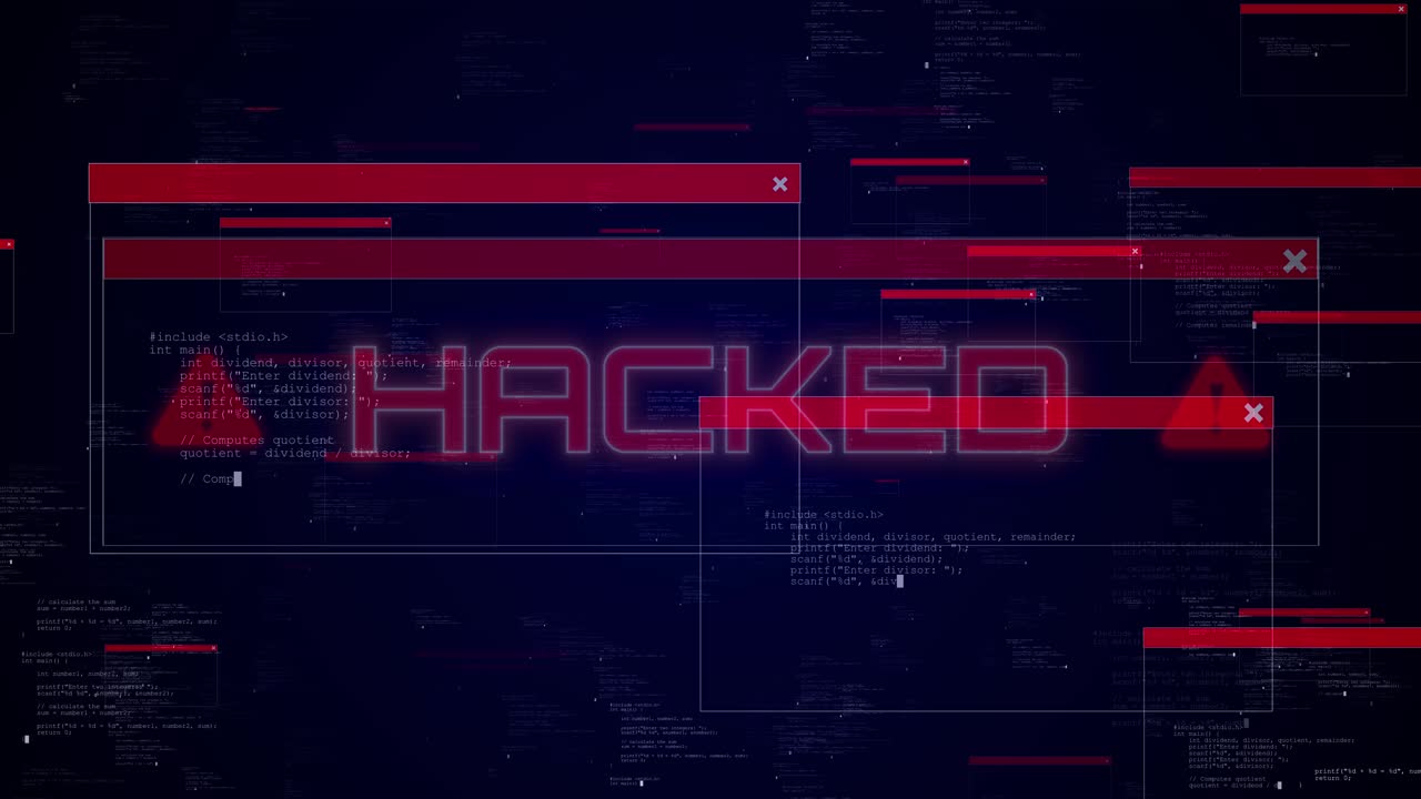 Abstract digital glitch effect noise background error signal virus code software hack concept cyber