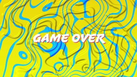 animación del juego sobre texto sobre fondo líquido colorido