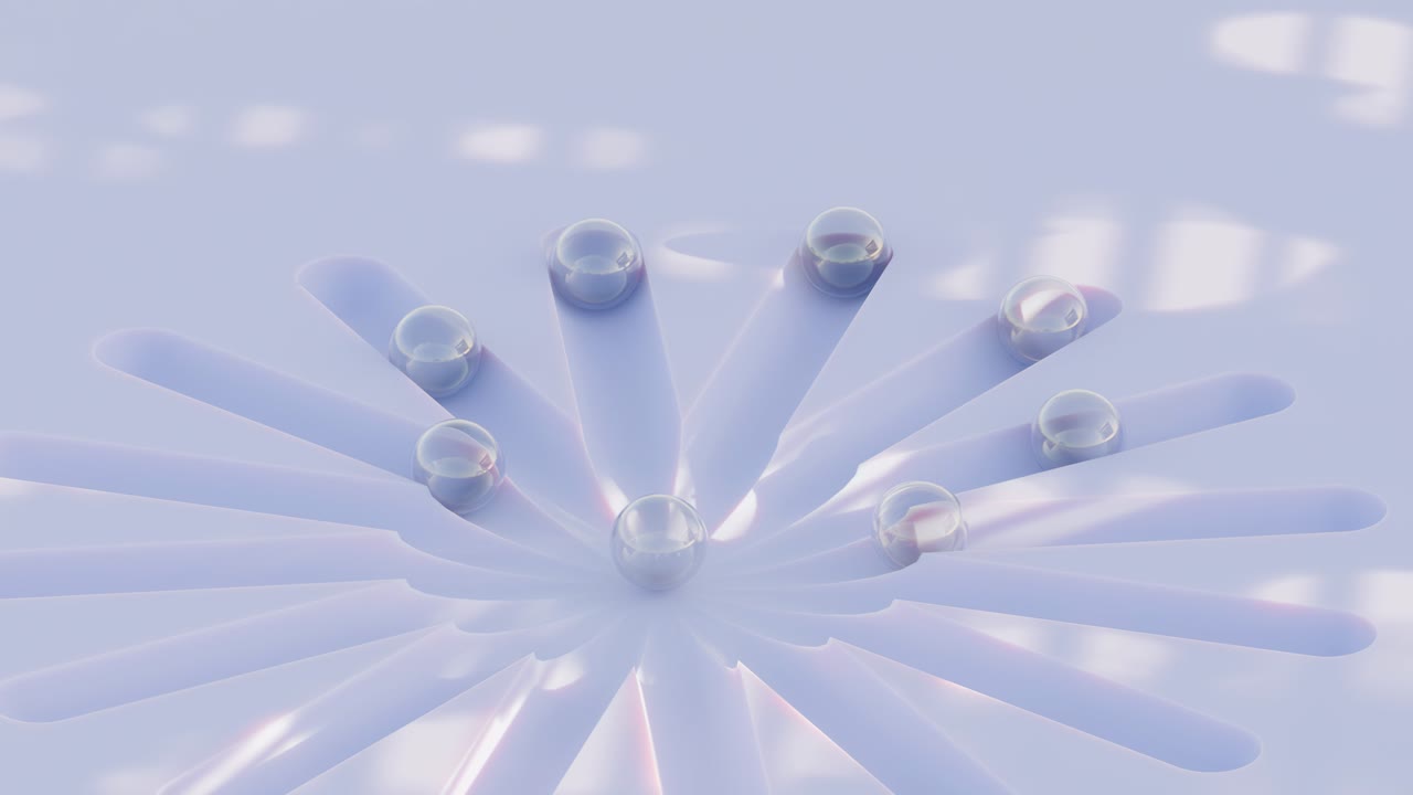 Abstract geometric arrangement with spheres