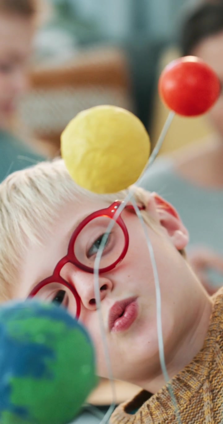 Children Building a Solar System Model for Science Class