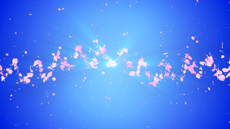 spiral shiny particle of cherry blossoms. sakura pattern. japanese cherry dancing. vortex from pink petals. abstract loop animation.