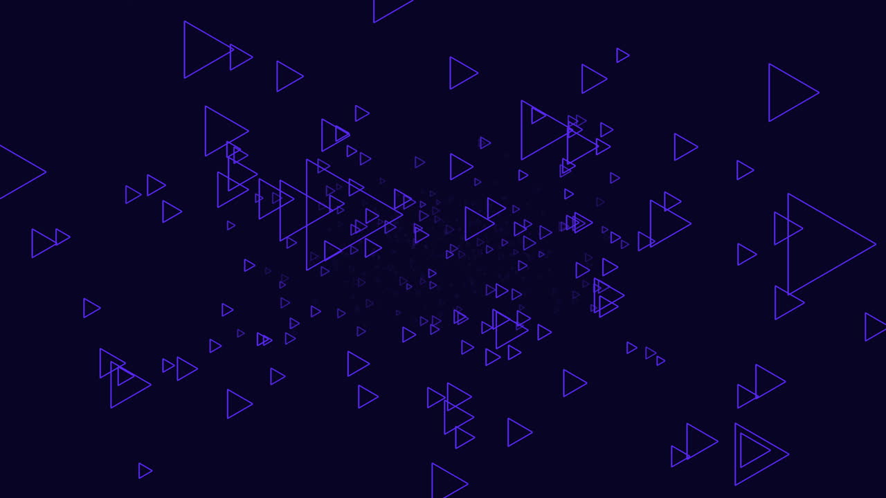 patrón dinámico de triángulo azul y púrpura sobre fondo negro