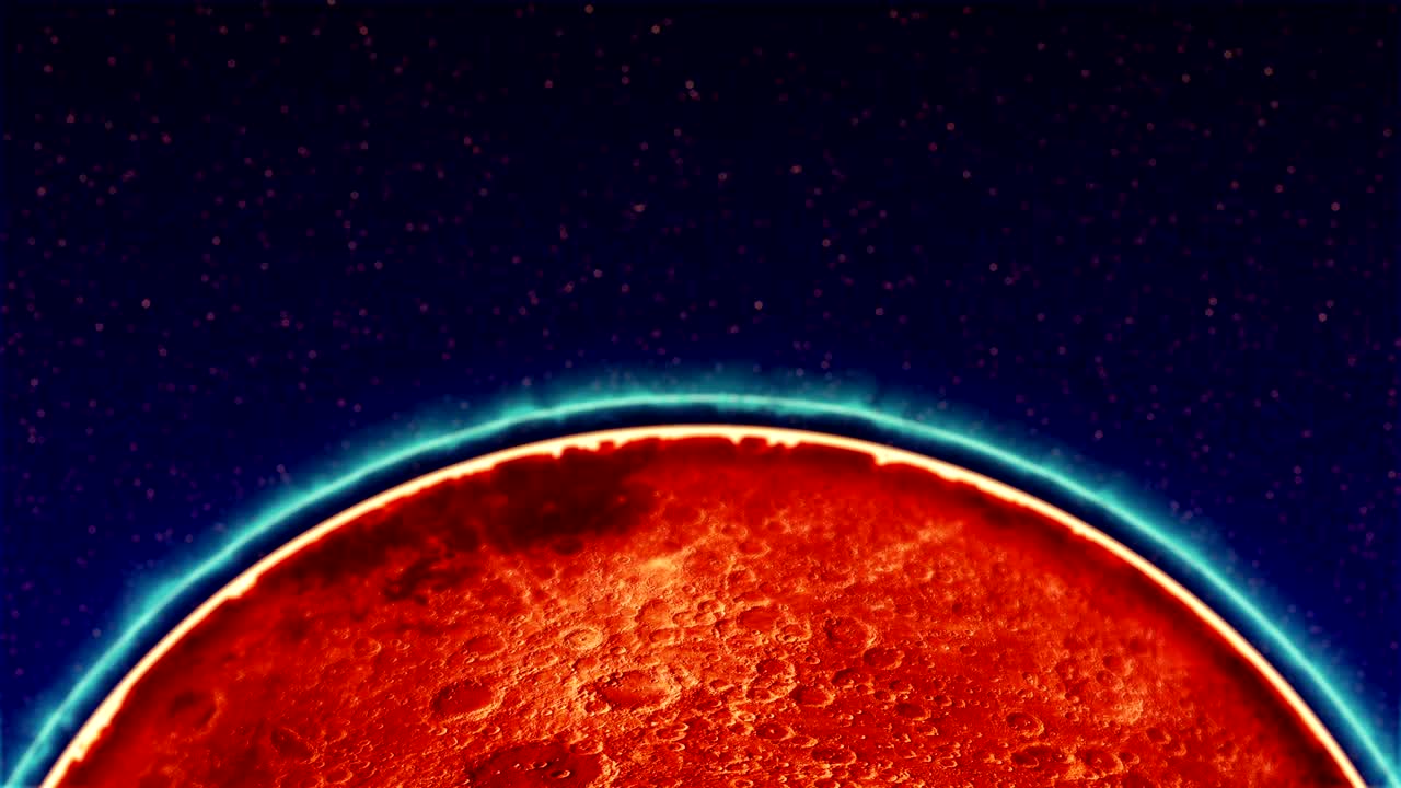 открытие планеты марс вид на орбите футуристический абстрактный анимационный беспрепятственный цикл видео