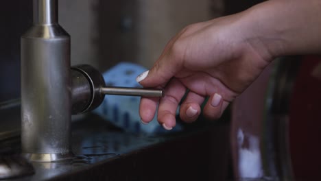 washing hands over the sink