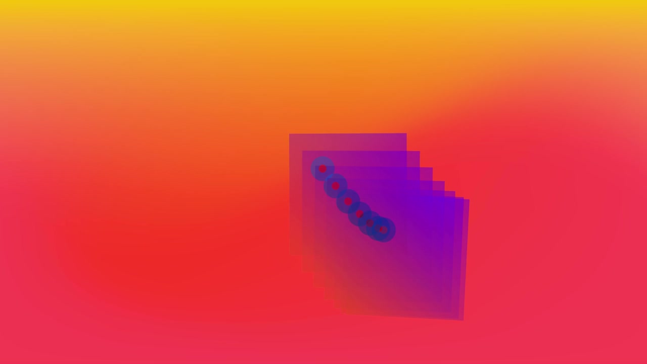 Purple square shape moving against orange background