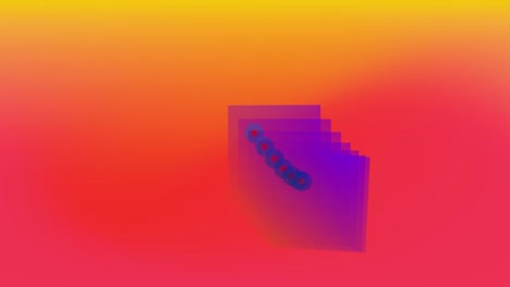 purple square shape moving against orange background
