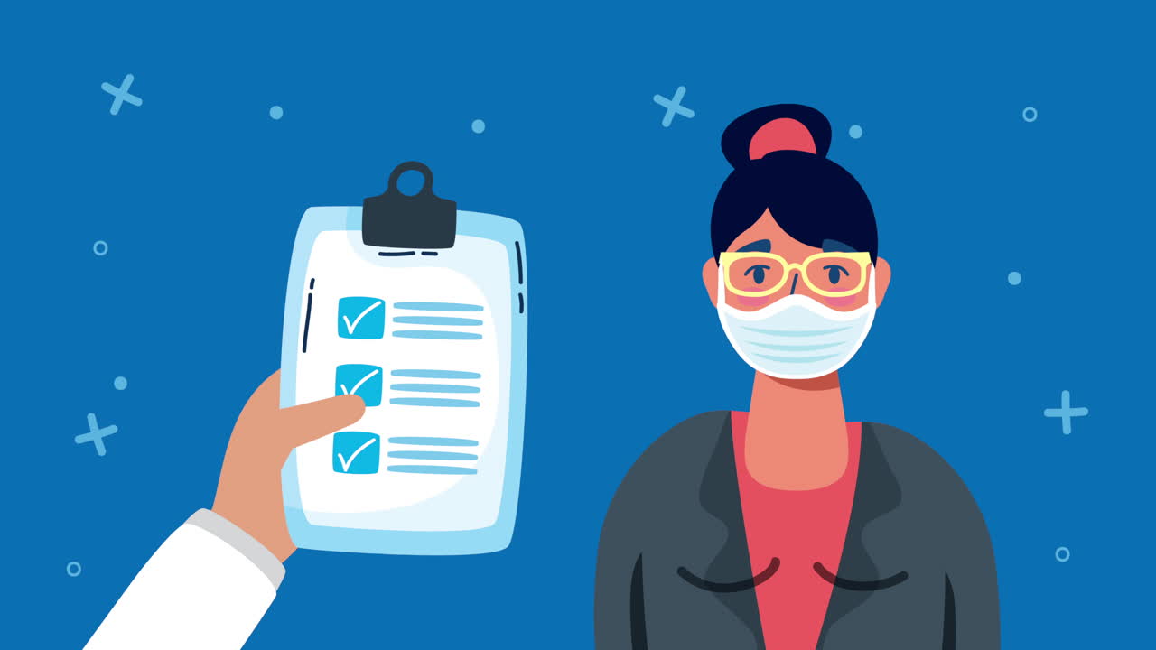 Woman filling out a medical form