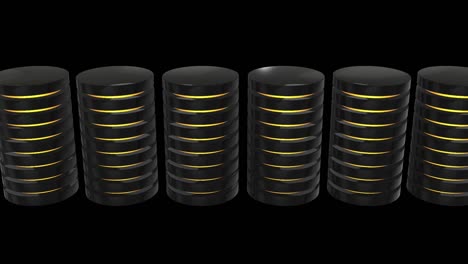 disco duro de servidor futurista y bloque de base de datos o célula de batería. alojamiento web o concepto de computación en la nube.