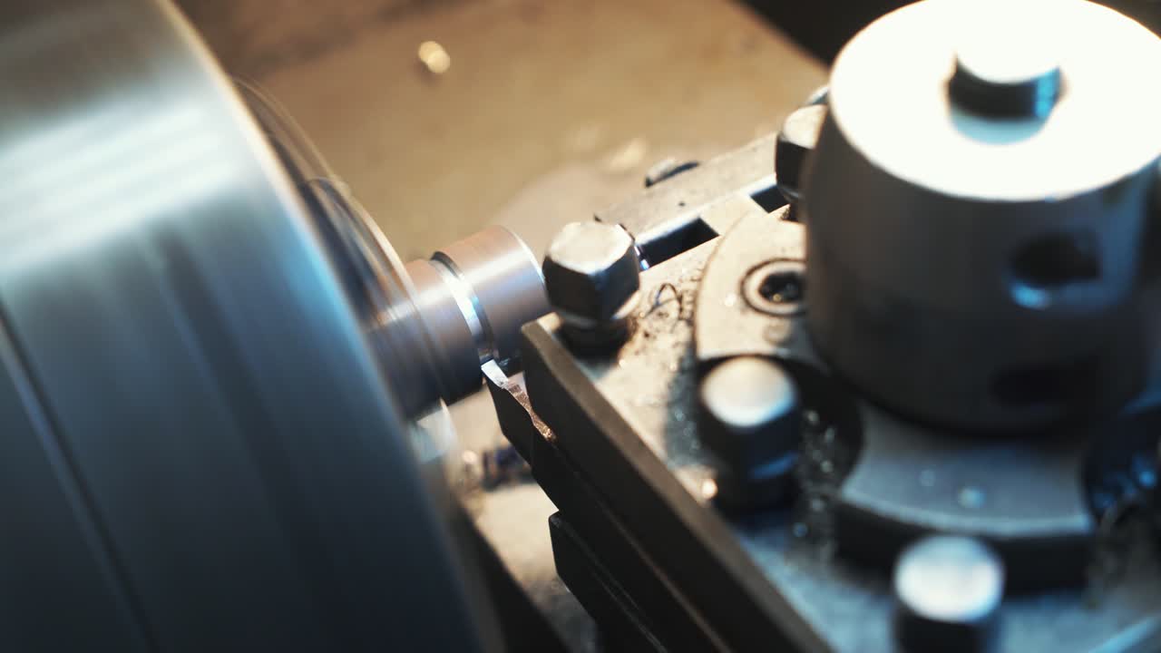 Modern metal cutting machine with manual control. Mechanical processing of metals and other materials