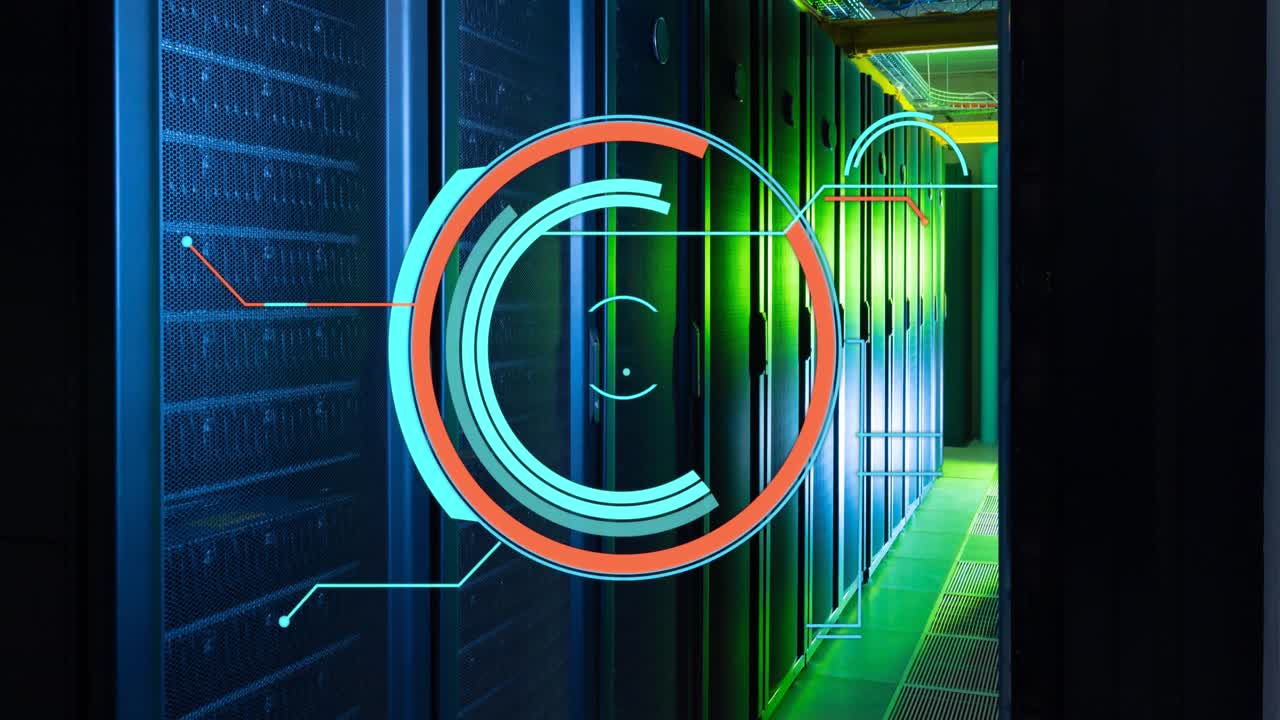 컴퓨터 서버 에 대한 둥근 스캐너의 애니메이션