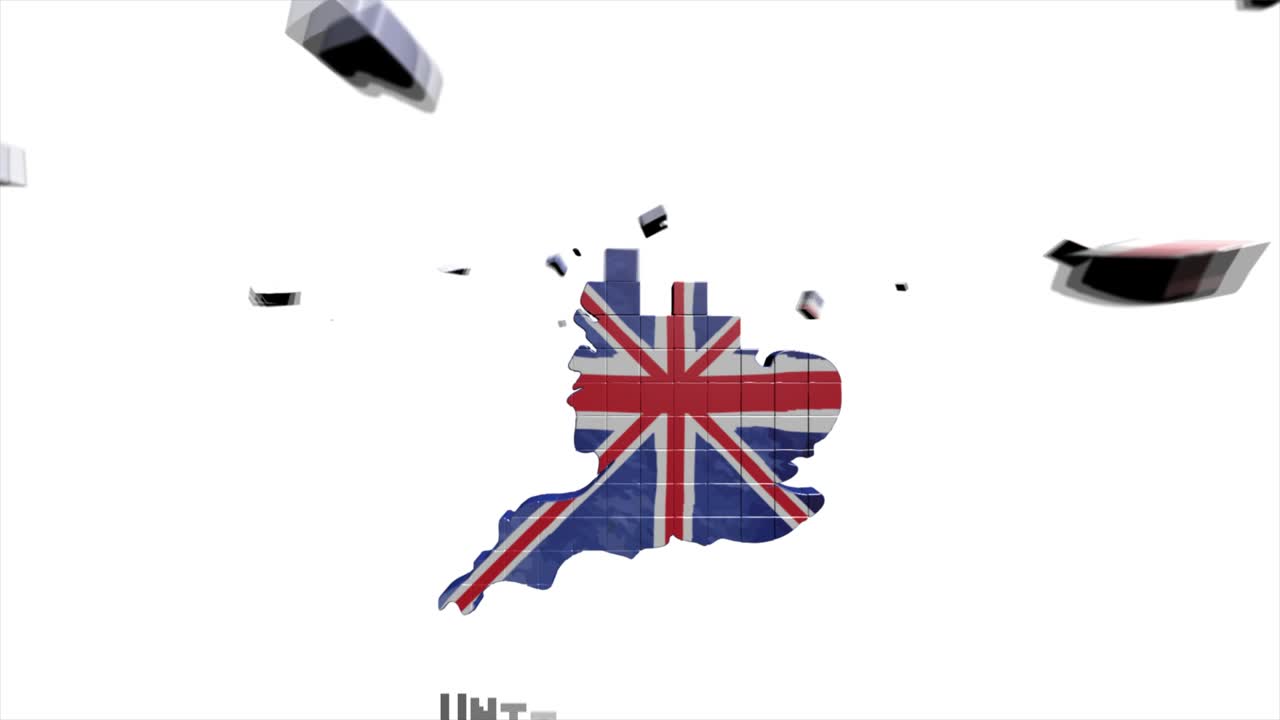 mapa del reino unido mostrando introducción por regiones 4k mapa animado del reino unido introducción fondo con países que aparecen y se desvanecen uno por uno y movimiento de la cámara