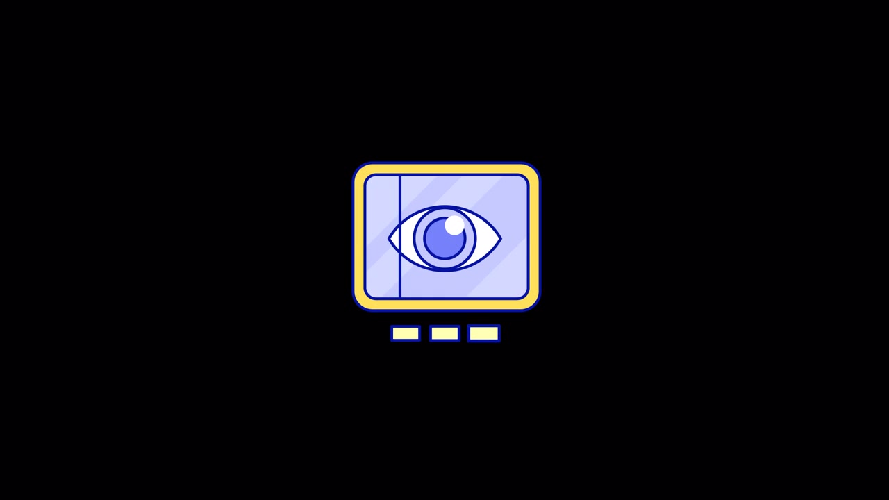Animated Eye Icon Blinking on a Digital Monitor