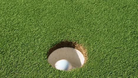golf hole on a green