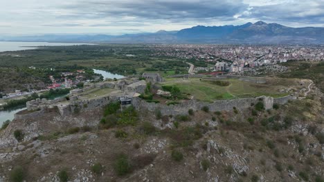 aerial view of the rozafa castle in albania
