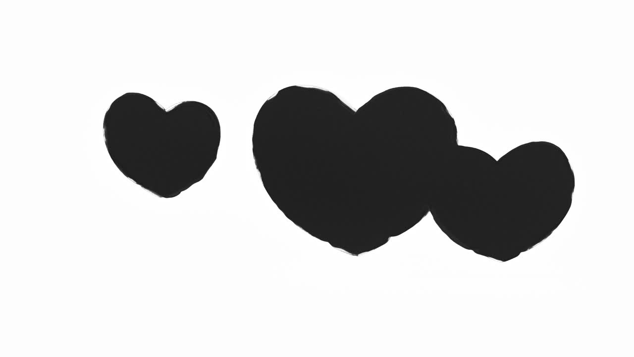 Dark energy heart shapes on a white background