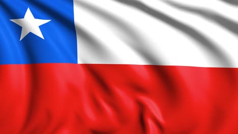 bandera de chile con estructura de tela en el viento (loopable)