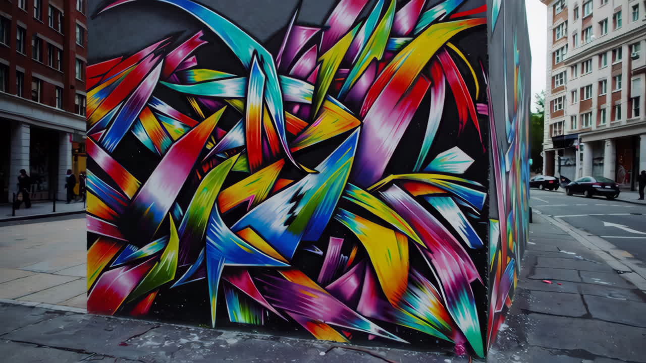 Murale di graffiti su strada cittadina