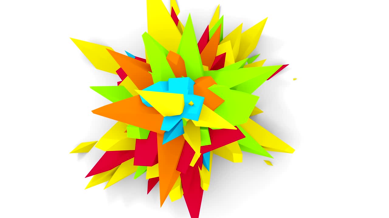 4k. flor digital abstracta. versión con colores rojo, amarillo y verde. bucle sin costuras.