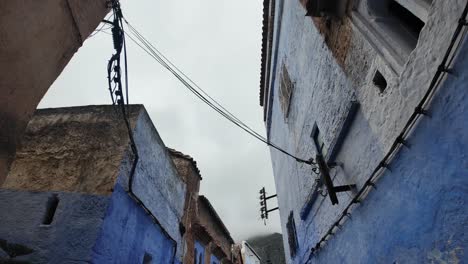 fog over rif mountains in chefchaouen blue city medina of morocco