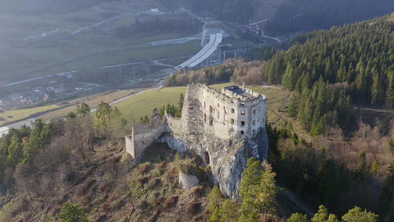 Aerial View Of Likava Castle On A Sunny Day In Liptov, Slovakia