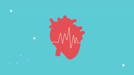 world heart day animation with organ