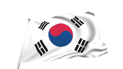 bandera de corea del sur (semi-transparente, en bucle, canal alfa)
