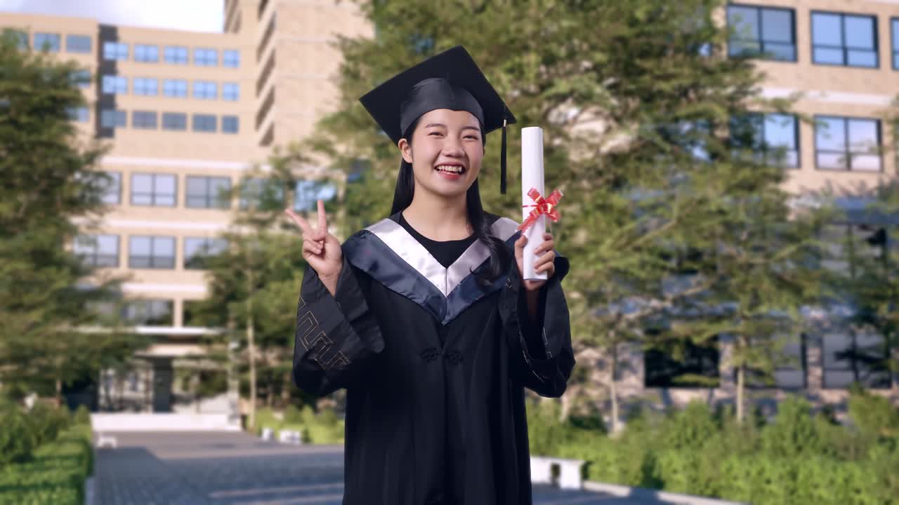 feliz de graduarse con un diploma