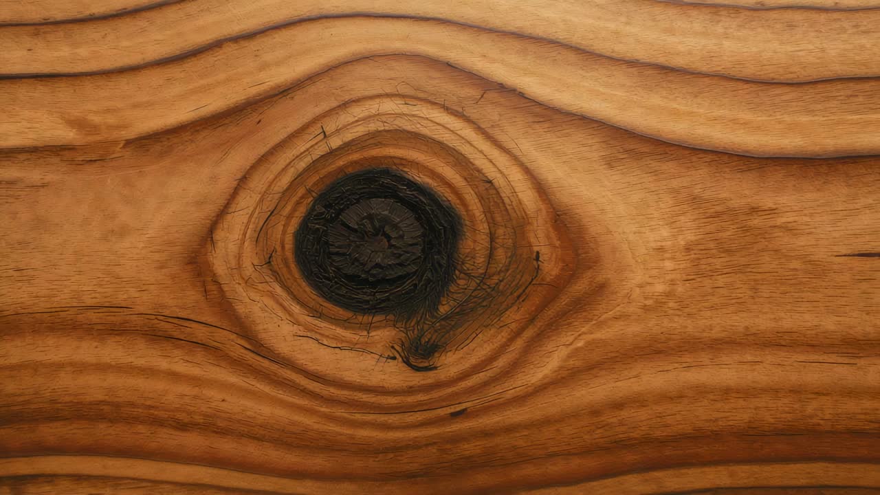 Stabilizzazione della registrazione della camera, acquisizione del nodo centrale del legno in studio per lo studio della texture, che mostra gli anelli
