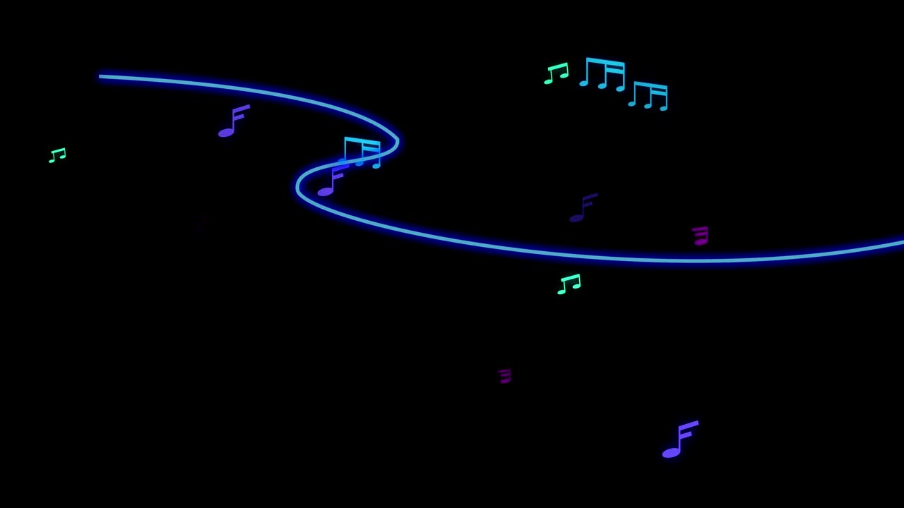 Blue tone Musical Note running animation. Music Note such as minim ...