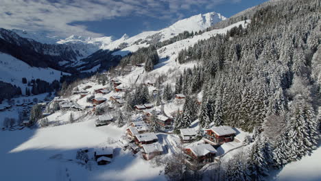 saalbach hinterglemm resort is a town in the alps mountains in austria