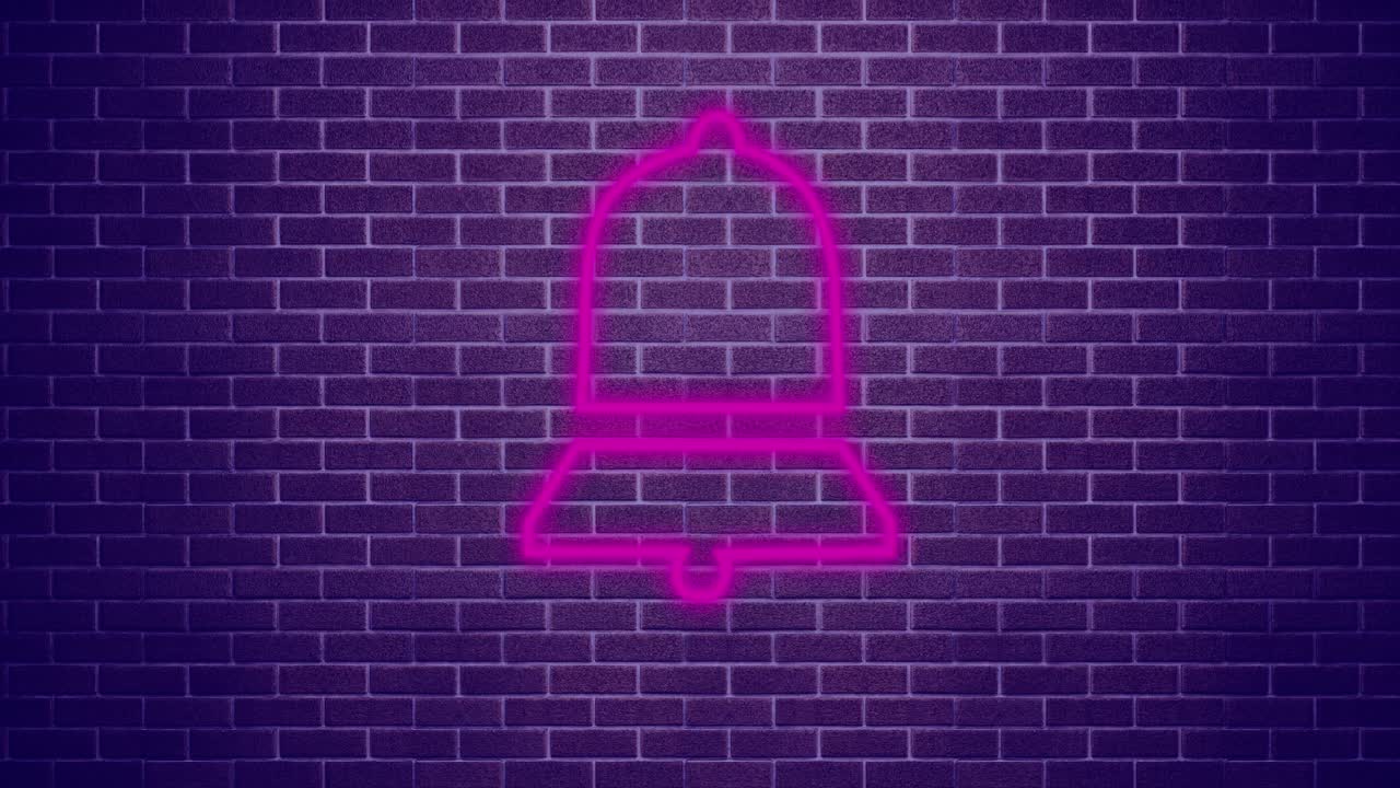 벽돌 벽 4k에 화살표 네온 표지