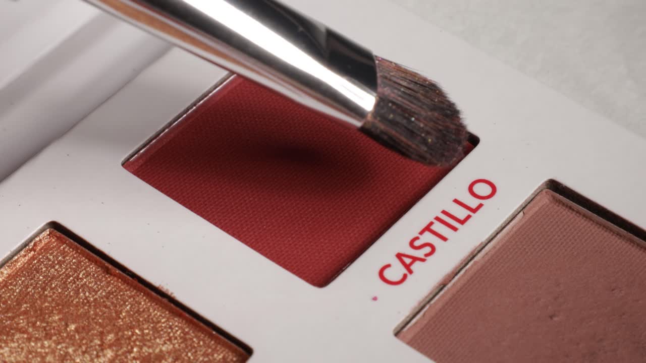 Close up shot of make-up brush being used for eyeshadow.