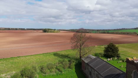 aerial drone footage of a small lincolnshire village called burwell in the uk